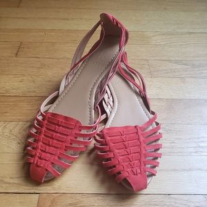 J. Crew Red Slip On Sandals Flats